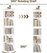 5-Tier Rotating Bookshelf With Clear Acrylic Panels