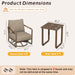 3 Piece Patio Outdoor Aluminum Swivel Rocking Chair with Coffee Table and 6.7" Thickened Cushions, All Weather Outdoor Furniture Chairs for Garden, Poolside, Deck-Brown