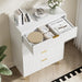 White Contemporary Fluted Dresser Featuring Gold Pulls