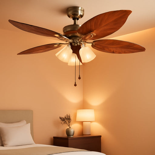 Exclusive 52 Inch Aged Brass Reversible Ceiling Fan