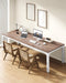Two Person Desk, 78.7 Inches Extra Long Computer Desk, Wooden Large Office Desks with Strong Metal Legs, Double Desk for 2 People, Writing Study Table for Home Office, Oak & White