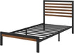 Kai Bamboo and Metal Platform Bed Frame, Sturdy Steel Frame, Twin