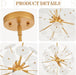 Luxurious Gold Finish 12 Light Sputnik PendantLight
