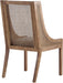Yone Dining Chairs Set of 2, Modern Dining Chair with Fabric Upholstery, Rubberwood Frame Kitchen Chairs with Cane Webbing, Extra Seat for Dining Room, Beige + Brown