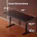 Height Adjustable Electric Standing Desk, 63 X 28 Inches Sit Stand up Desk, Memory Computer Home Office Desk, Black