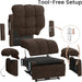 2024 New Power Recliner Chair for Adults, Adjustable Electric Chair Power Reclining Sofa, USB Port, Ultra-Comfy Teddy Fleece Recliner for Living Room, Tool-Less Assembly Single Sofa, Coffee