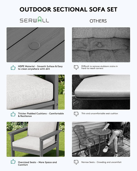 HDPE Outdoor Patio Furniture Set Outdoor Couch