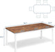 Dining Table SeventyNineInch White Brown Farmhouse