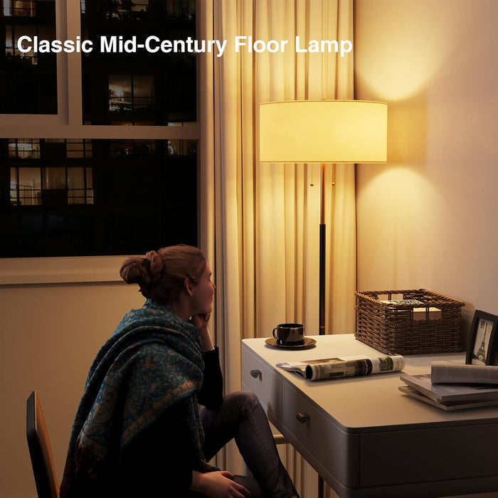 Contemporary Two Bulb Standing Floor Lamp Dimmable