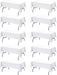 10-Pack White Tablecloths for Rectangle Tables, 60 X 102 Inches, Stain-Resistant Polyester Fabric for 6 Foot Tables - Washable Table Covers for Weddings, Banquets, Birthday, Parties, Events