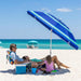 8 Feet Large Beach Umbrella with Sand Anchor Heavy Duty High Wind Portable Outdoor Umbrellas UV 50+ Protection Air Vent Tilt Patio Garden Pool