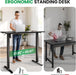 Electric Standing Desk Adjustable - 55 X 24 Inch Sit Stand up Desk with 0.8 Inch Thick Tabletop - Adjustable Height Table with 3 Memory Preset, Cable Management for Home Office