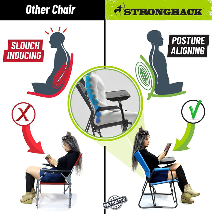 Folding Patio Chair - Ergonomic Design for Back Pain Relief