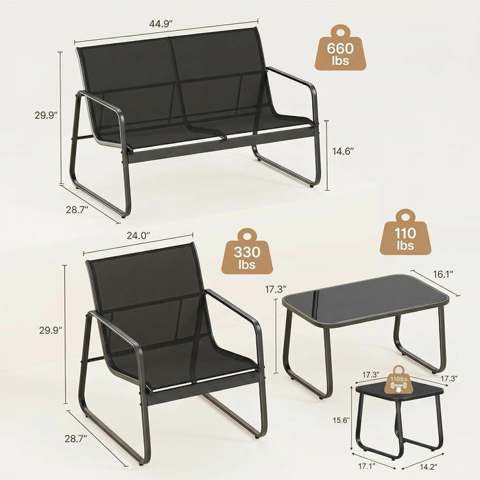 7 PCS Patio Furniture Set, Outdoor Conversation Set