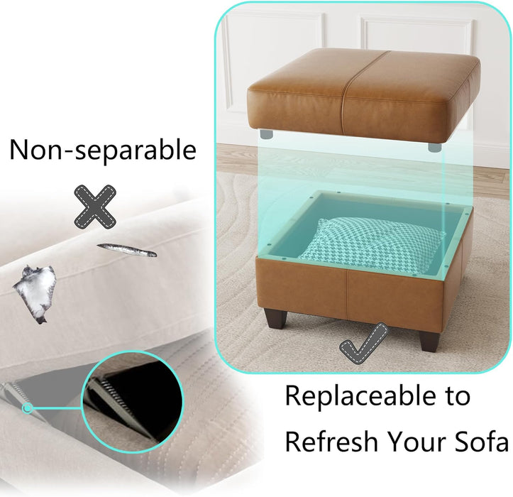Brown Durable Modular Sectional Sofa With HiddenStorage
