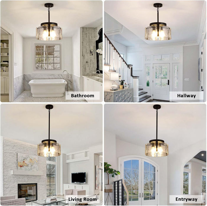 Black Chandeliers for Dining Room Light Fixture, Foyer Lighting Fixtures Entryway Light Fixture, Adjustable Modern Farmhouse Chandelier for Entryway, Bedroom, Bathroom, Foyer, Living Room, Kitchen
