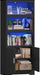 Book Shelf and Bookcase with Doors, 5-Tier Display Storage Cabinet with Adjustable Shelves, Open Compartments, Remote Control LED Lights, Tall Cabinet for Bathroom Kitchen Living Room, Home Office