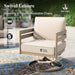 4-Piece Metal Patio Conversation Set, Swivel Chairs, Beige