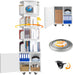 6 Tier Rotating Bookshelf Spinning Bookshelf Tower | 360° Revolving Bookcase with Storage Cabinet Corner Organizer Storage round Carousel with Wheels, White