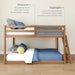 Twin Over Twin Low Bunk Bed OakEmbossedPecanFinish