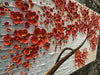 - Hand-Painted Oil Painting on Canvas Texture Palette Knife Red Flowers Paintings Modern Home Decor Wall Art Painting Colorful 3D Flowers Tree Paintings Ready to Hang 24X48Inch