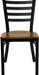 2 Pack HERCULES Series Black Ladder Back Metal Restaurant Chair - Cherry Wood Seat