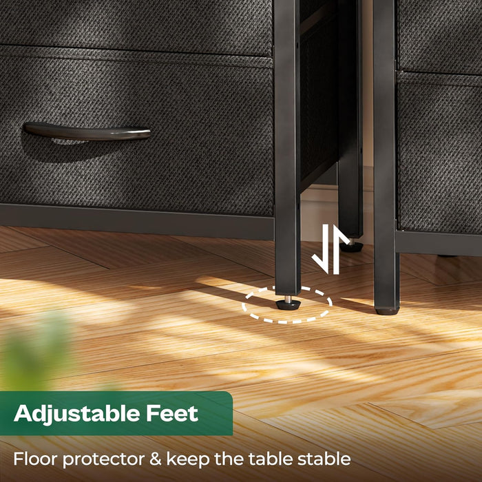 Black Five Drawer Dresser With Integrated Charging