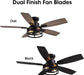 Industrial Black Ceiling Fan With Advanced Lighting