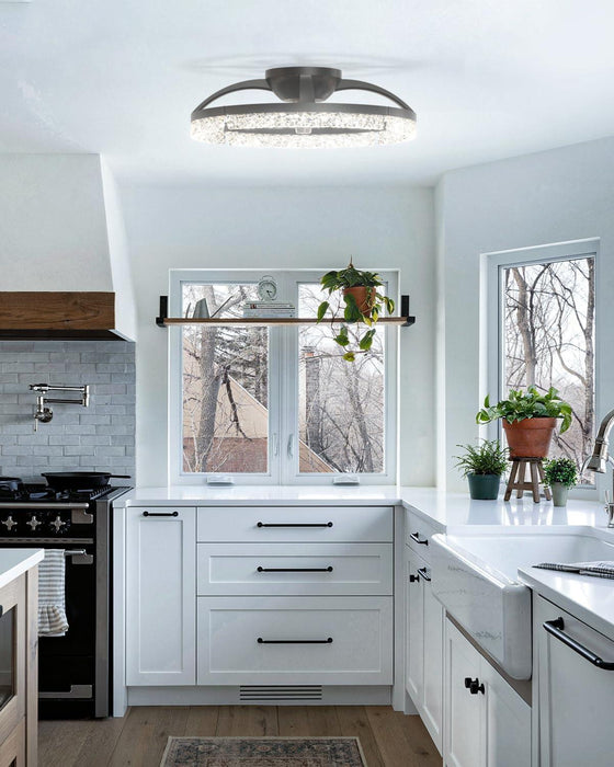 Ceiling Fans with Lights and Remote, 20'' Low Profile Ceiling Fans, 3000-6000K Dimmable Modern Flush Mount LED Fan Light, Fandelier Ceiling Fan for Bedroom, Kitchen, Living Room, Black