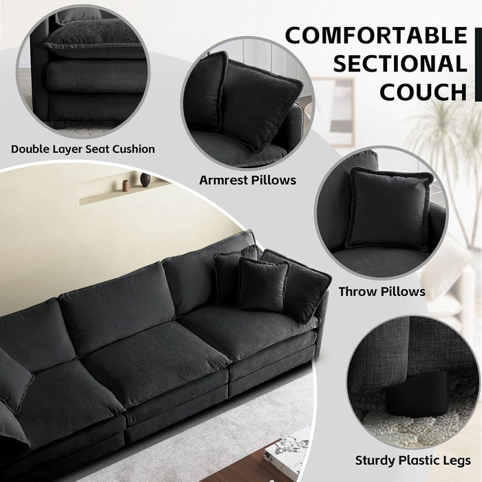 Grey Modular Sectional Sofa With Flexible Configuration