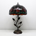 Tiffany Style Red Tulip Stained Glass Table Lamp 19 Inch