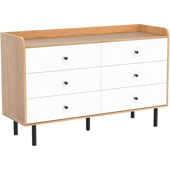 White Dresser with 6 Drawers for Bedroom