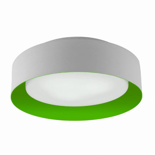 Lynch Metal Flush Mount Ceiling Light in White and Green