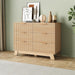 6 Drawer Dresser for Bedroom, Fluted 39.4" Wide Chest of Drawers