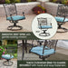 Traditions 5-Piece Rust Resistant Aluminum Patio Dining Set with Blue Cushions, Swivel Rockers and Aluminum round Dining Table, Outdoor Dining Set for 4