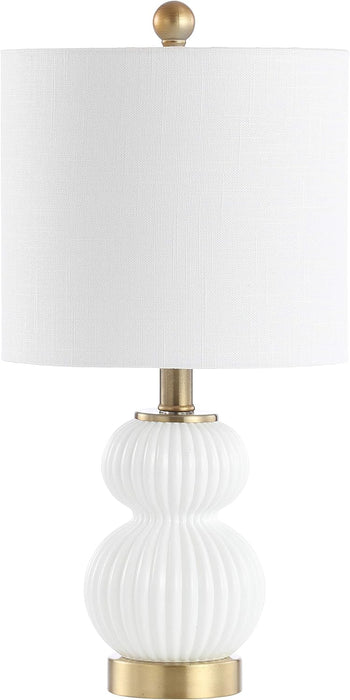 TwentyInch Shimmering White Brushed Brass Table Lamp