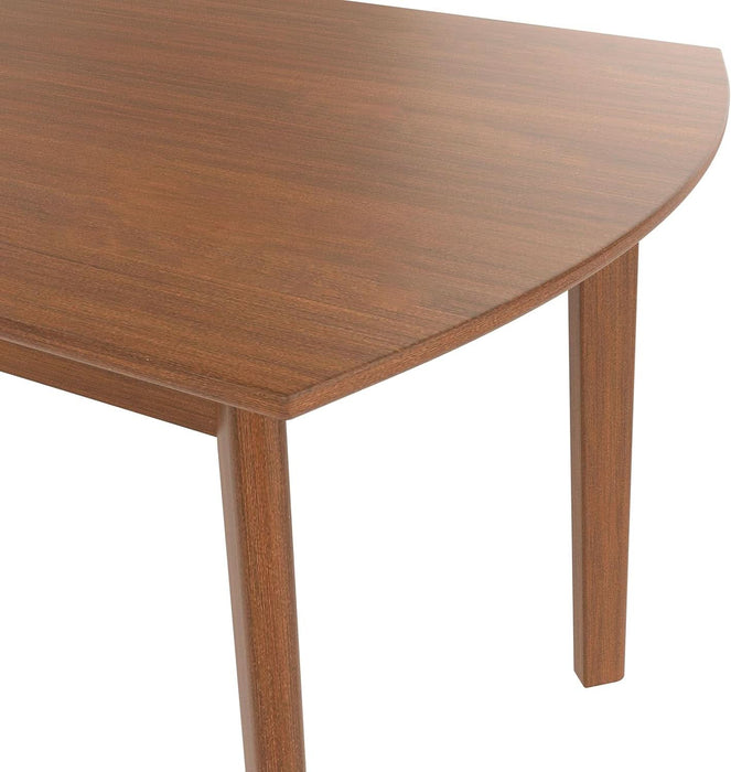 5 Piece Solid Wood Dining Table Set, Farmhouse Mid-Century Modern Table & 4 Upholstered Chairs for Home, Kitchen, Apartment, Space Saving, Brown+Biege