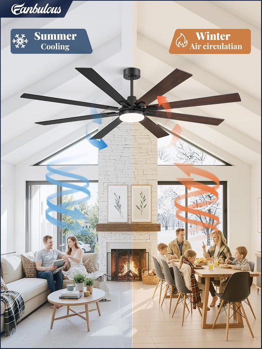 72 Inch Ceiling Fan Remote Dimmable Lighting Features