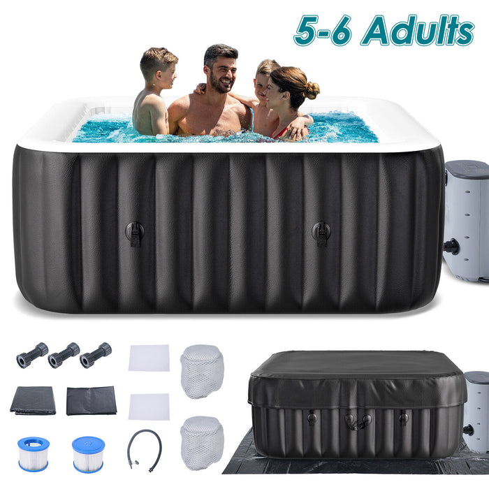 NAIZEA 6 Person Inflatable Hot Tub 130Air Jet Large with Hot Tub , 73"X73"X25"