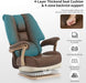 Big and Tall Executive Office Chair with Footrest, 400LBS Capacity Ergonomic High-Back Desk Office Chair with Lumbar Support, Padded Armrests & Thick Cushion, Brown PU Leather Chairs