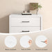 3 Drawer Dresser for Bedroom, Wood Samll Chest of Drawers with Wide Storage Organizer, Mid-Century Modern Tall Nightstand for Closet, Entryway, Hallway, White