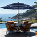 10Ft Patio Umbrella with Solar Lights, Auto-Tilt Lighted Market Table Umbrellas with Crank, 8 Sturdy Ribs & 1.5" Pole Outdoor Umbrellas for Patio Garden Deck Backyard Pool, Navy Blue