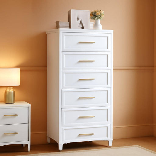 White Tall ChestOfDrawers Curved Corner StorageCabinet