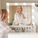 Vanity Desk with Mirror and Lights, Makeup Vanity with 5 Drawers and 3 Storage Shelves, 3 Color Modes & Adjustable Brightness Dressing Table, Vanity for Girls, White