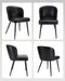 Upholstered Faux Leather Dining Chairs Set of 4, Black