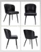 Dining Chairs Set of 2, Upholstered Kitchen Chairs with Faux Leather Cushion Seat and Metal Legs, Mid Century Modern Dining Room Chair for Kitchen, Living Room, Easy Assembly, Black