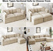 Convertible Modular Sectional Sofa 77Inch Camel Deep