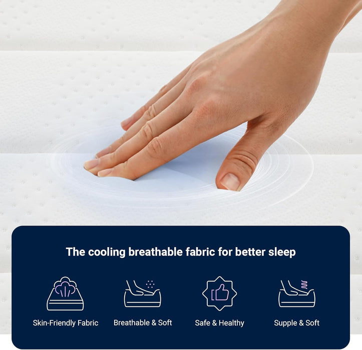 Twin Mattress, 10 Inch Medium Firm Twin Size Mattress in a Box, Hybrid Mattresses with Smarts™ Coil Pocket Springs for Motion Isolation, Strong Edge Support, Certipur-Us Certified