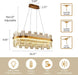 39.3" Dimmable Rectangle LED Crystal Chandeliers,Gold Chandelier Light, 3 Colors Contemporary Pendant Ceiling Light for Dining Room Living Room Kitchen Island Entryway Foyer ,With Remote Control