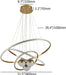 Gold Triple Light LED Ceiling Chandeliers Dimmable